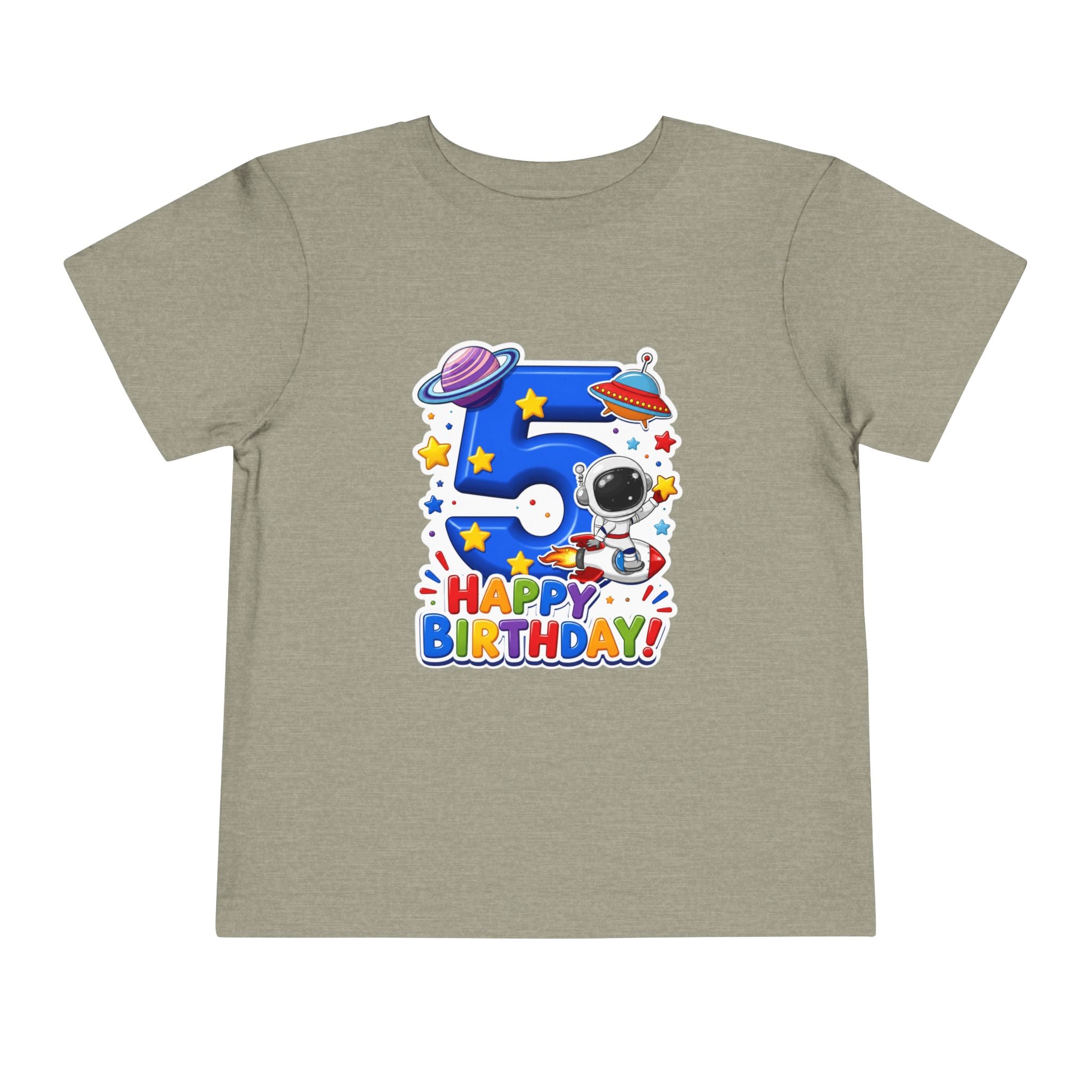 Kids' 5th Birthday Space Tee - Happy Birthday Astronaut Shirt for Toddlers