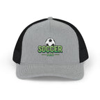 Soccer Dad Trucker cap– Embroidered Ball Design Snapback Cap.