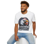 Patriotic Eagle T-Shirt — 'Freedom in My Blood' American Flag Tee design.