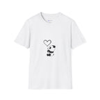 Panda Heart T‑Shirt — Cute Minimalist Panda Holding Heart Graphic