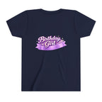 Girls' 5th Birthday Tee - 'Happy Birthday' Glitter Stars Design