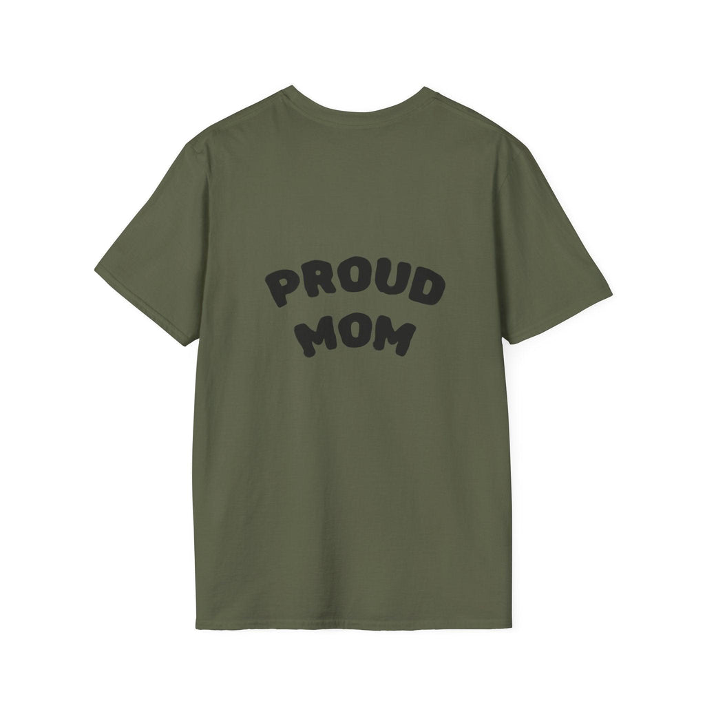 Graduation Day T-Shirt — "Proud Mom" Back Graphic.