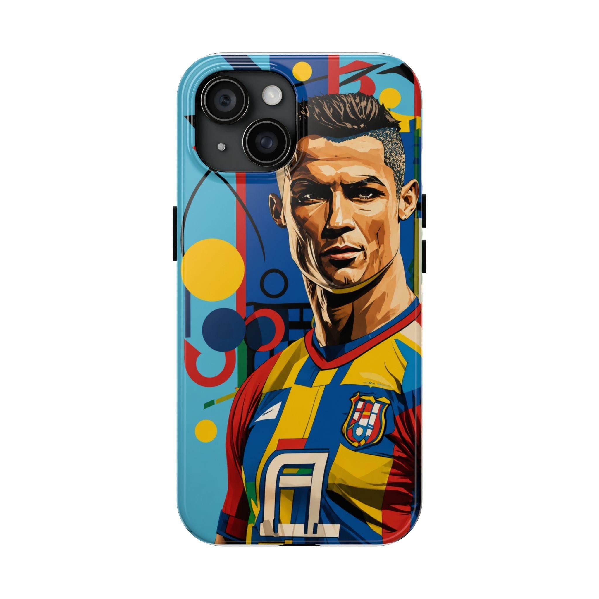 Portugal  legend Pop Art Tough Phone Case — Colorful Soccer Legend Protective Cover.