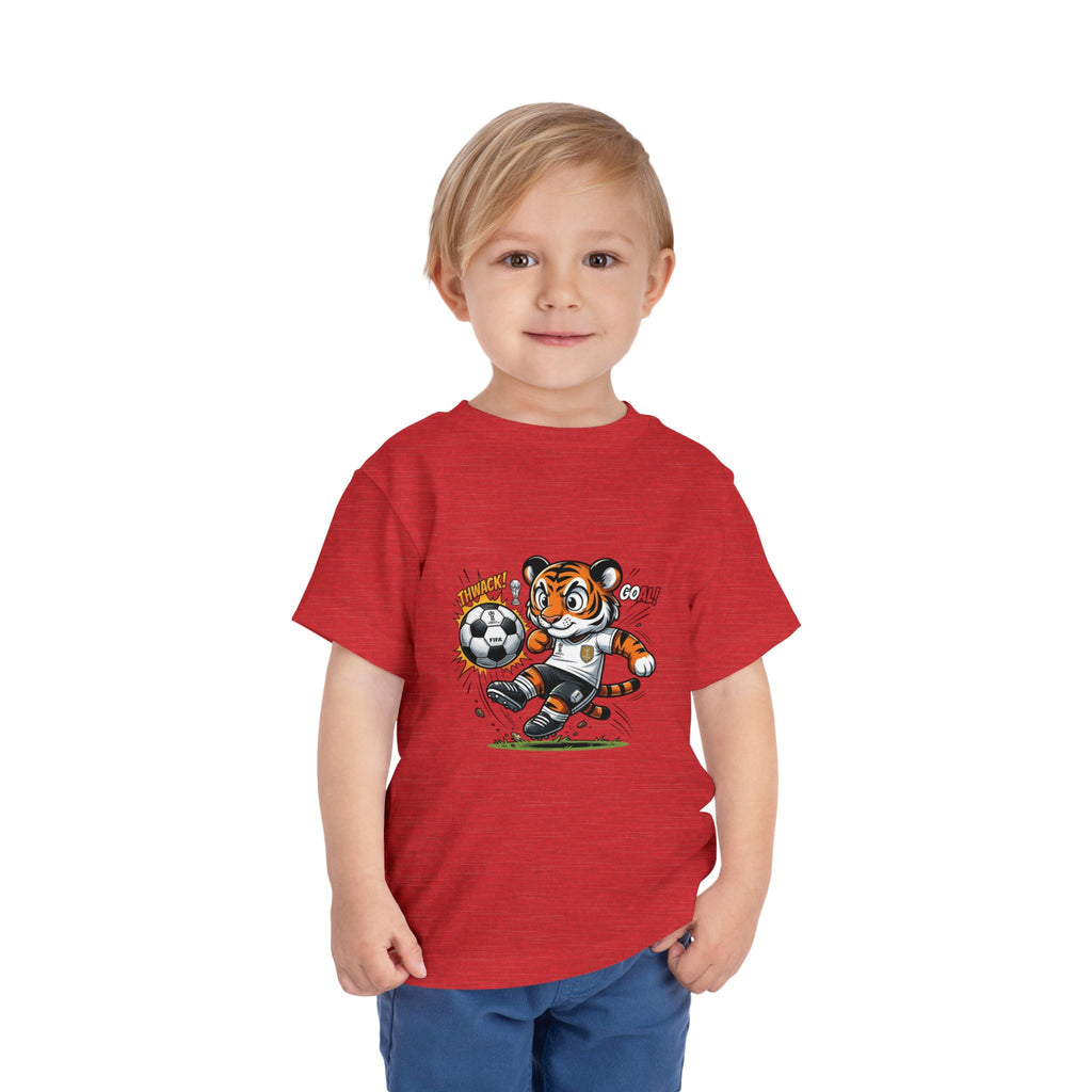 Toddler Soccer Tiger Tee — Cute Kicking Tiger Football Shirt for Kids
