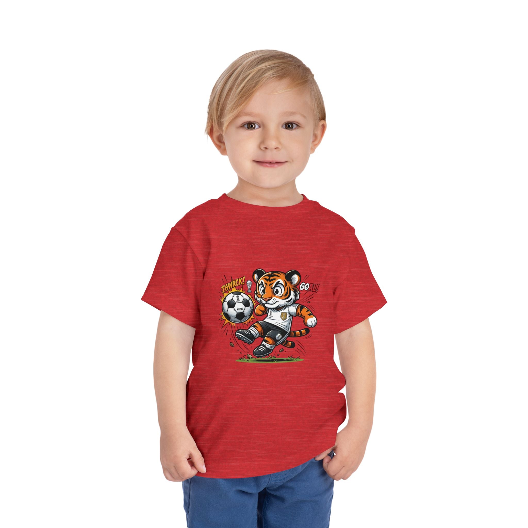 Toddler Soccer Tiger Tee — Cute Kicking Tiger Football Shirt for Kids