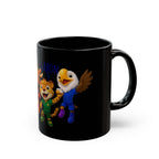Kids Sports Mascot Black Mug — Personalized Name Option (11oz/15oz)