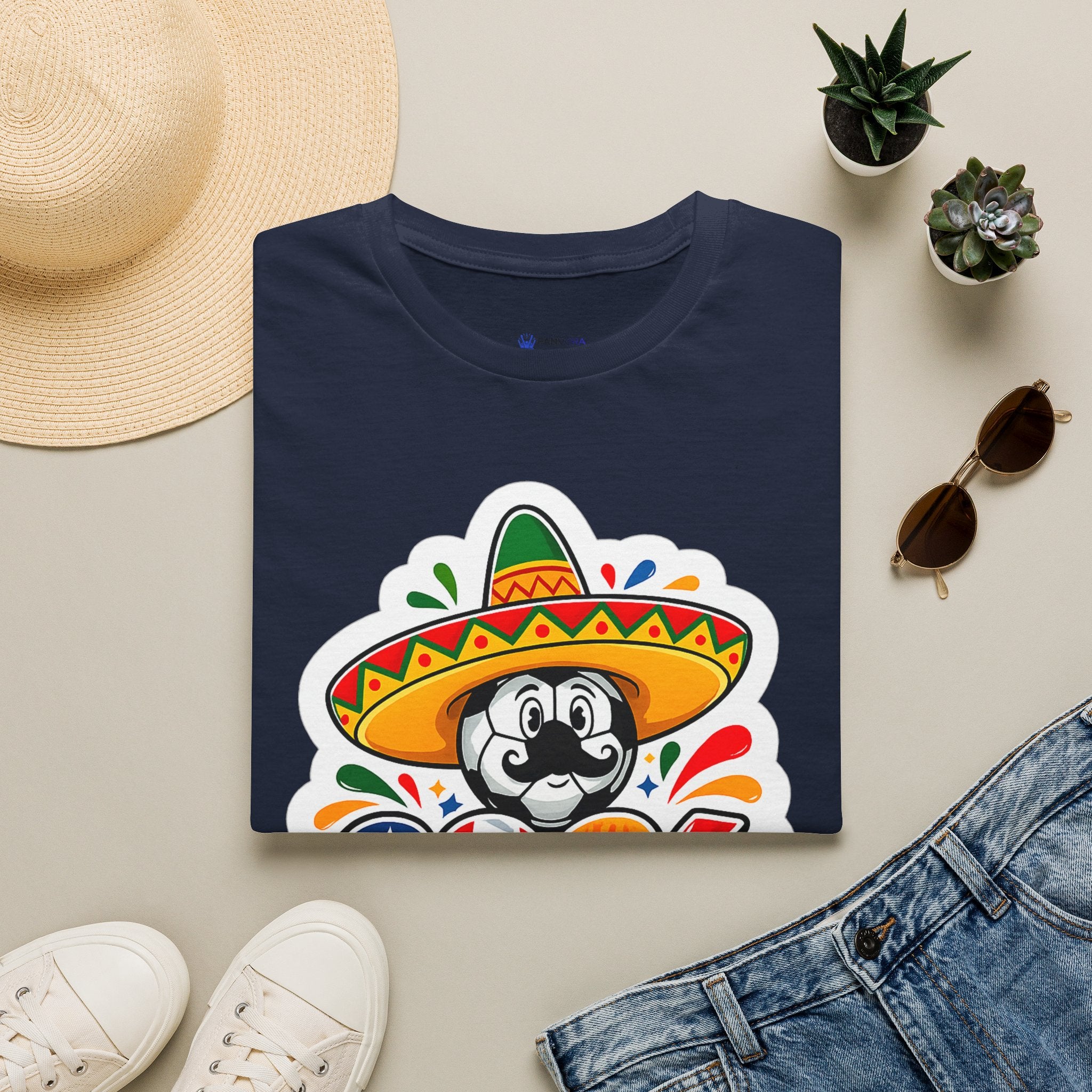 Soccer 2026 Soccer T-Shirt — Colorful Sombrero Mascot Design