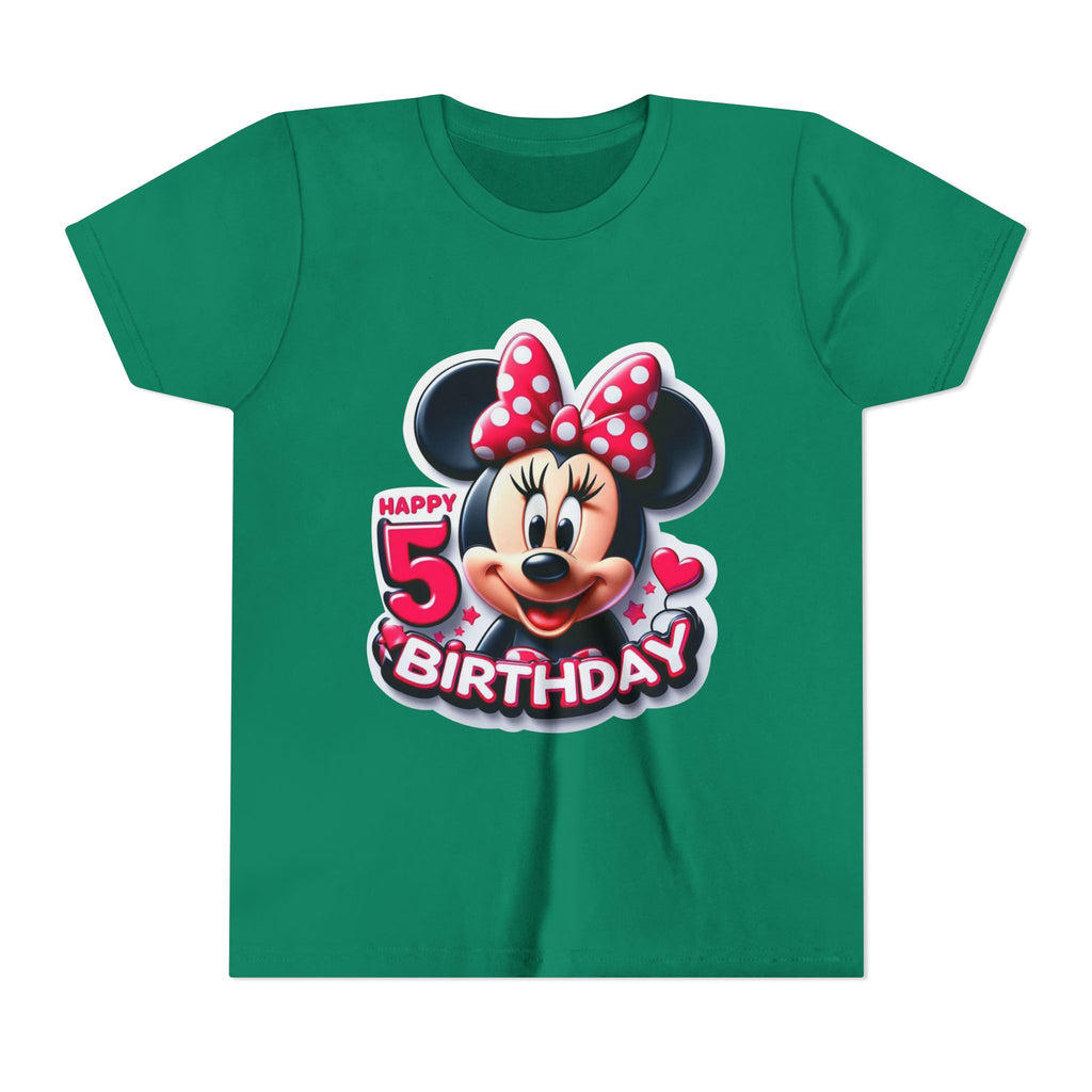 Minnie Mouse Happy 5th Birthday Youth Tee
