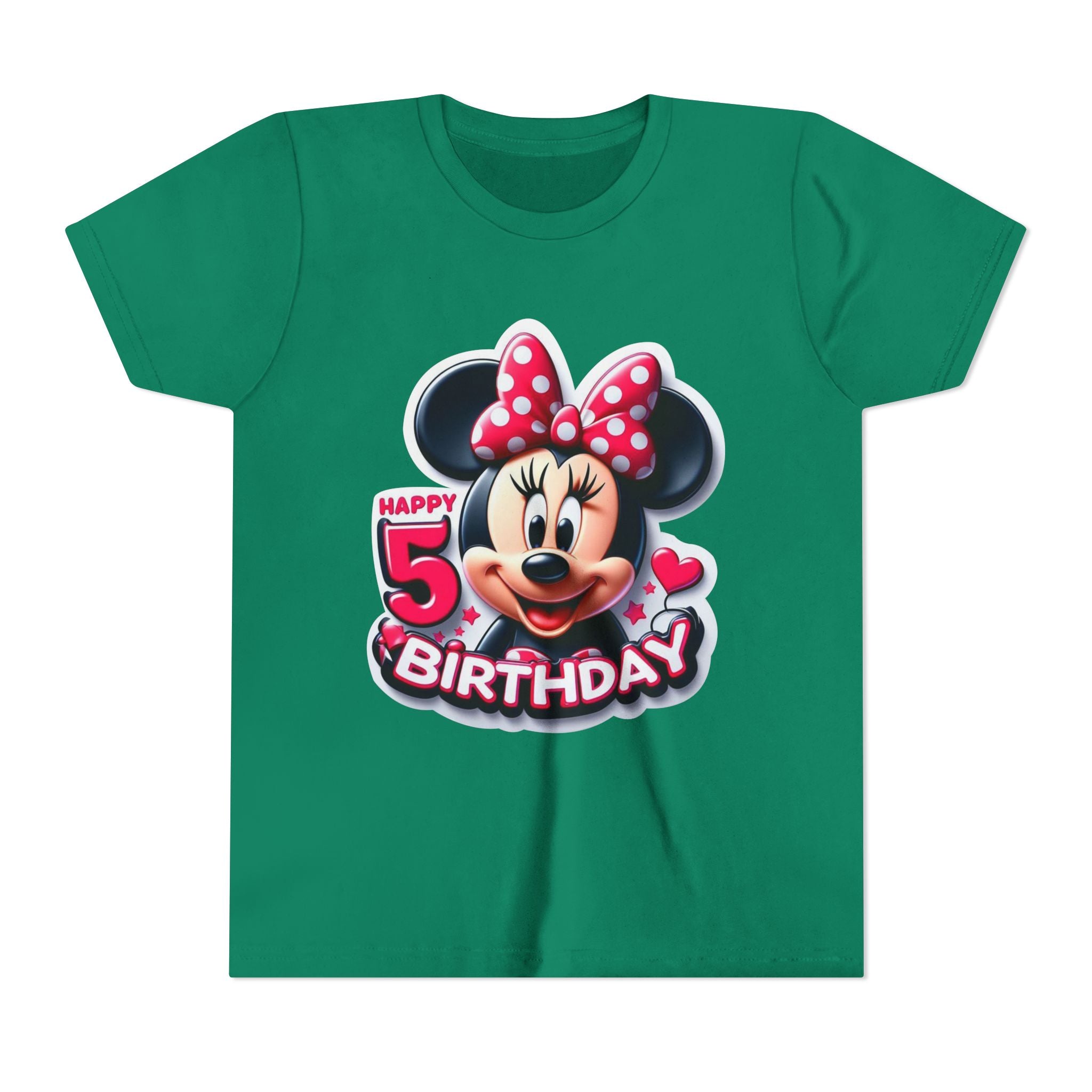 Minnie Mouse Happy 5th Birthday Youth Tee