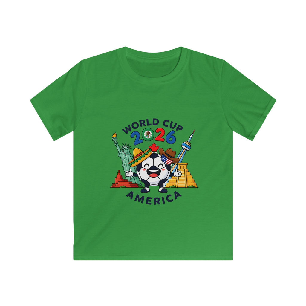 Kids Tee -  America Soccer Mascot & Landmarks