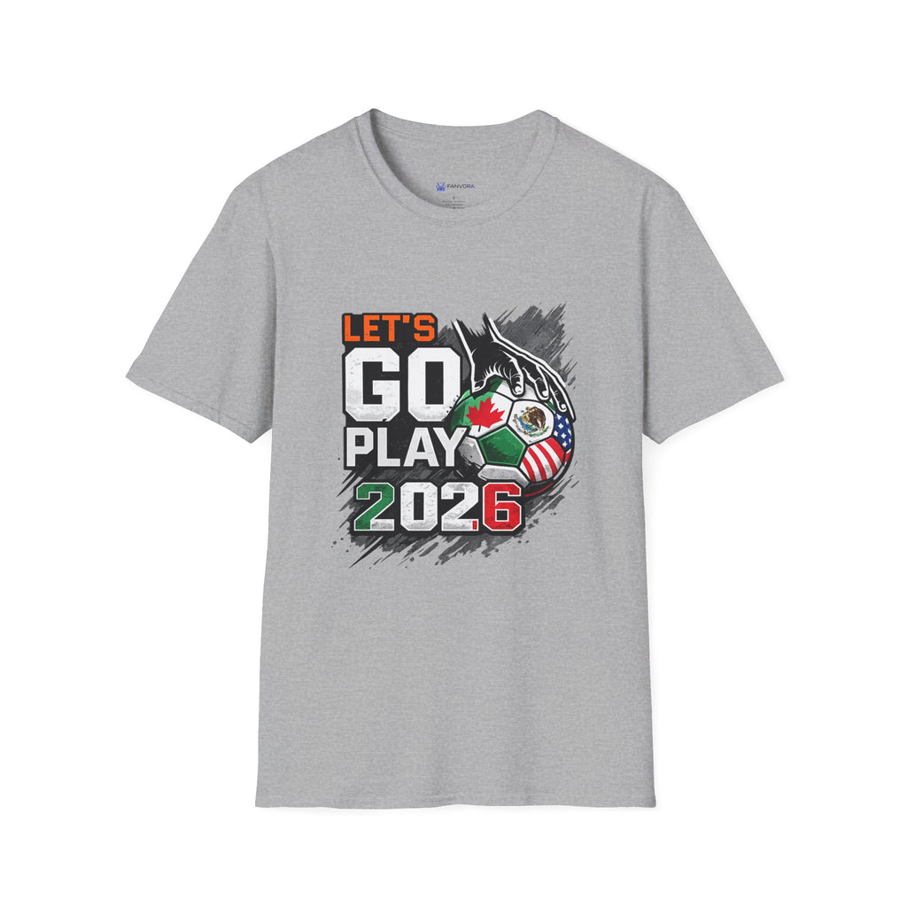 Let's Go Play 2026 Soccer T-Shirt — International Flags Tournament Tee