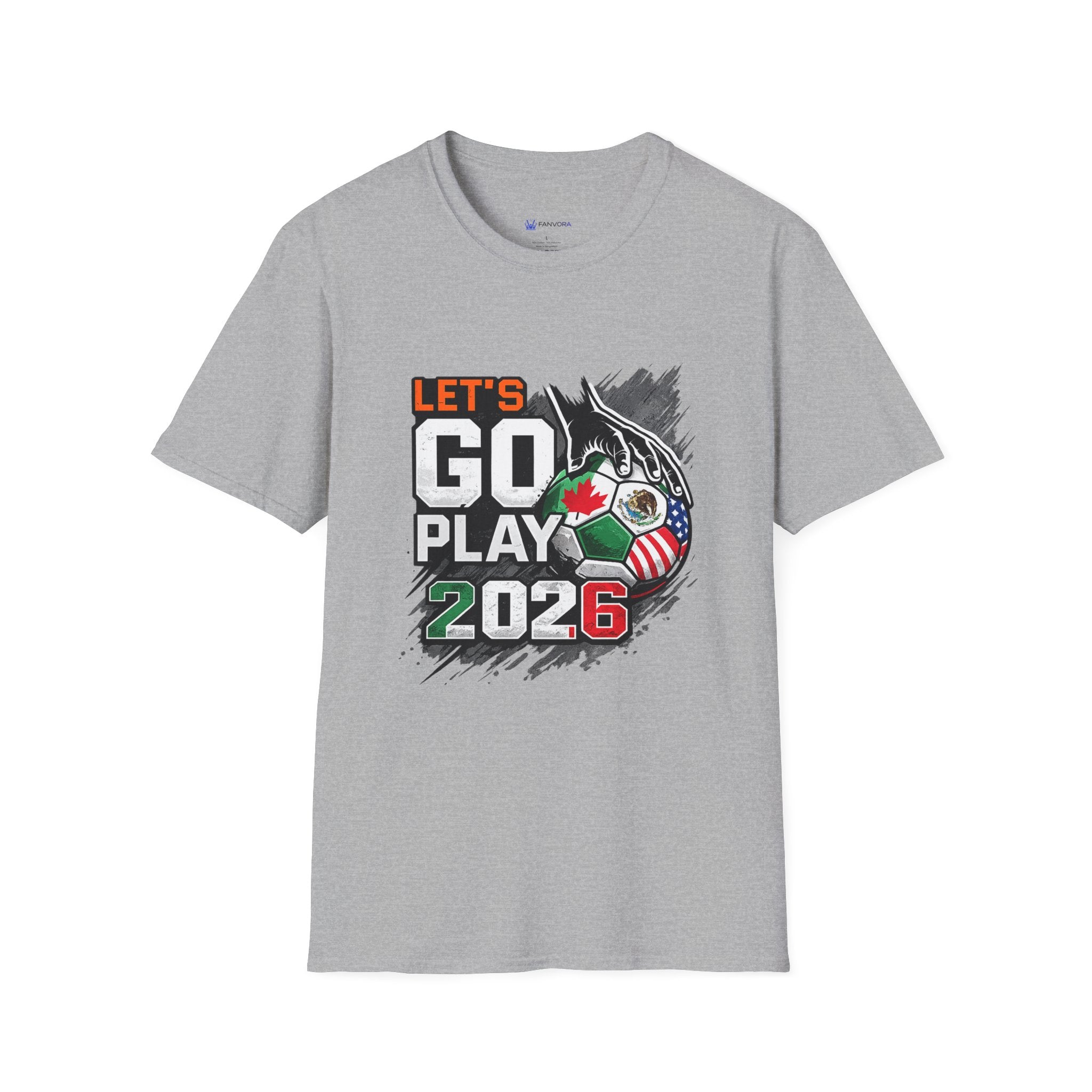 Let's Go Play 2026 Soccer T-Shirt — International Flags Tournament Tee
