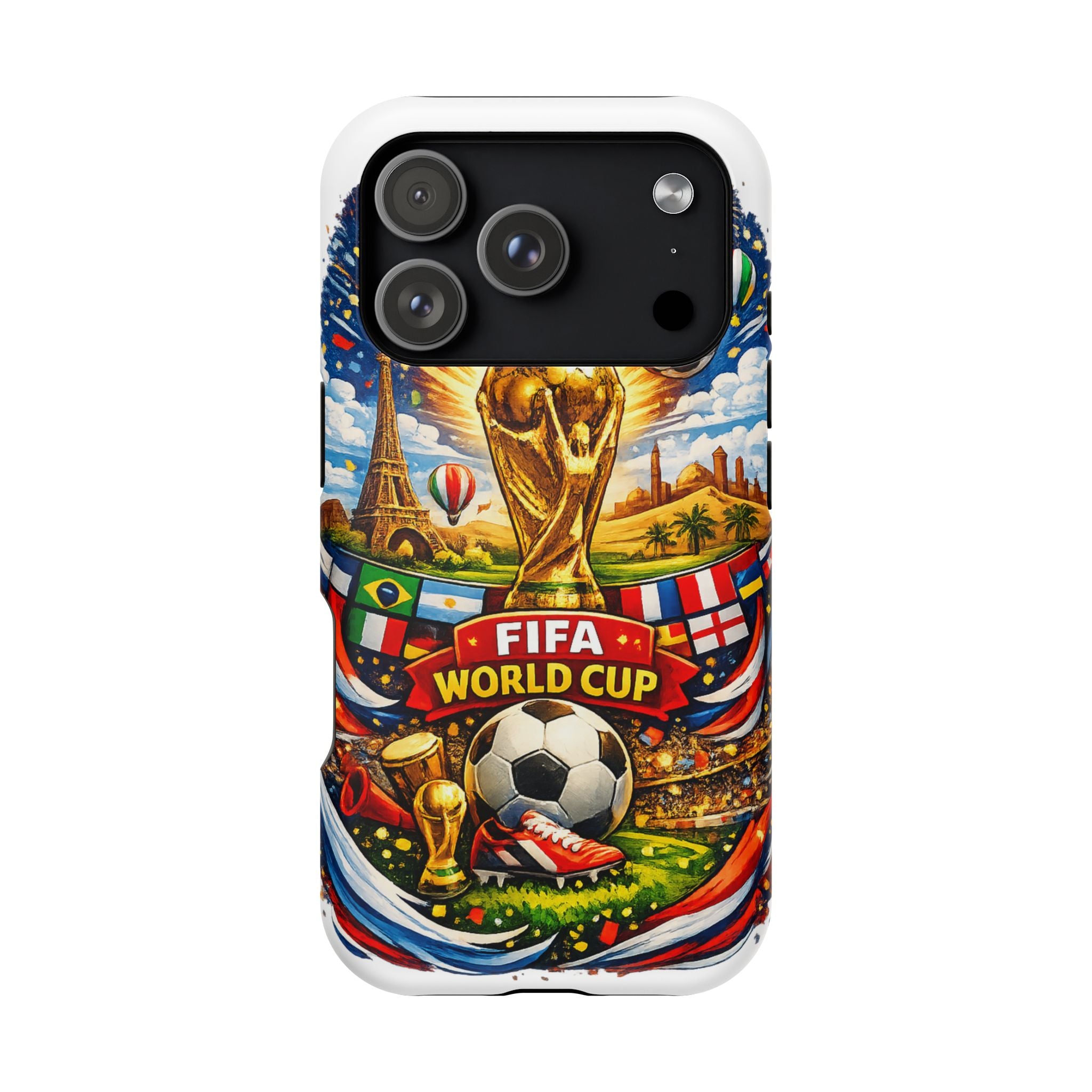 Soccer Magnetic Impact-Resistant Phone Case — FIFA Trophy Design