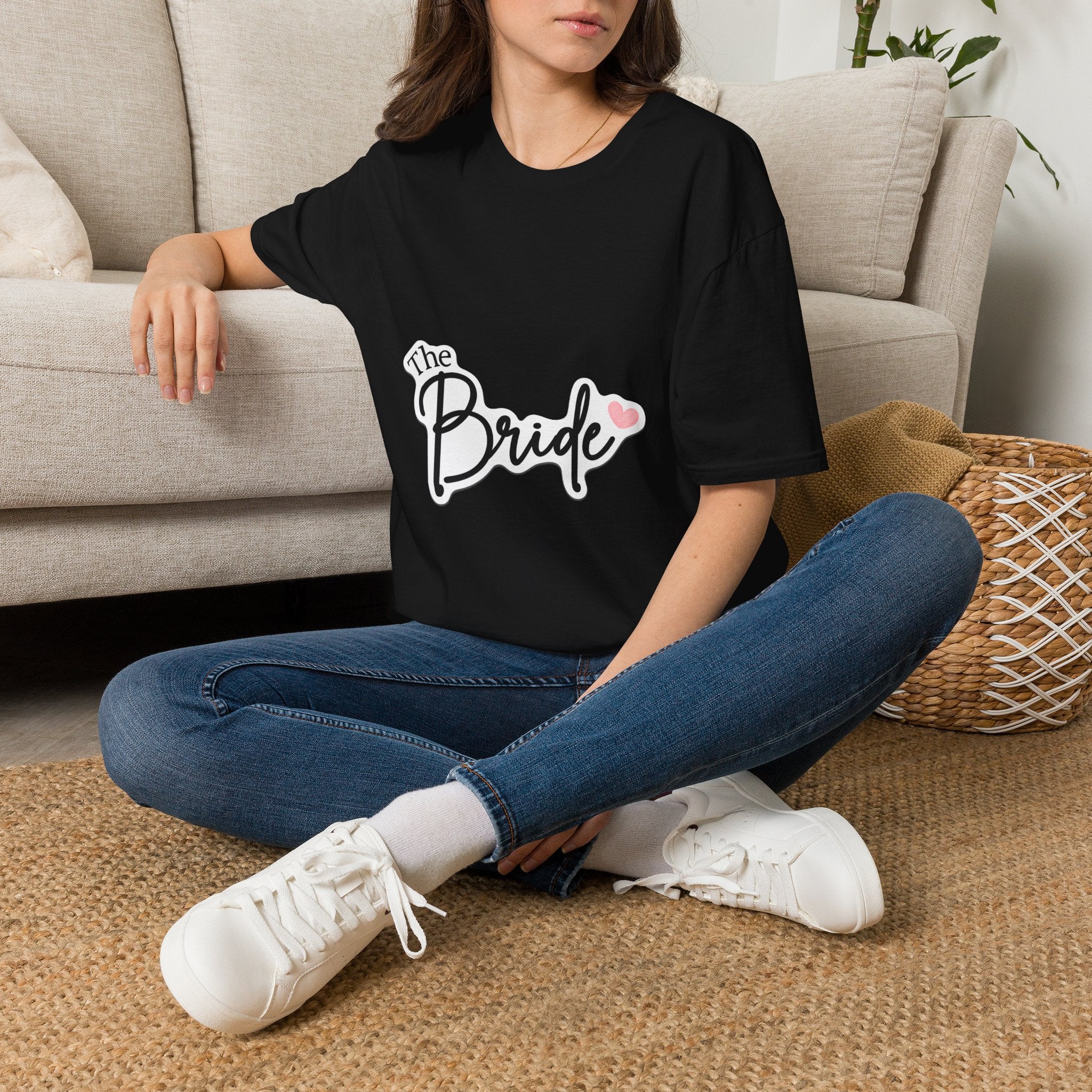 Bride T-Shirt — "The Bride" Bachelorette Tee with Heart