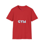 Gym Vibes T‑Shirt — Minimal Light Blue 'GYM' Graphic Tee