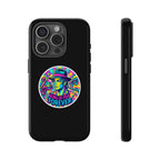 Matte Black iPhone Tough Cases 12 to 17 Pro Max  — "King of Pop Forever" Retro Pop Art Phone Case.