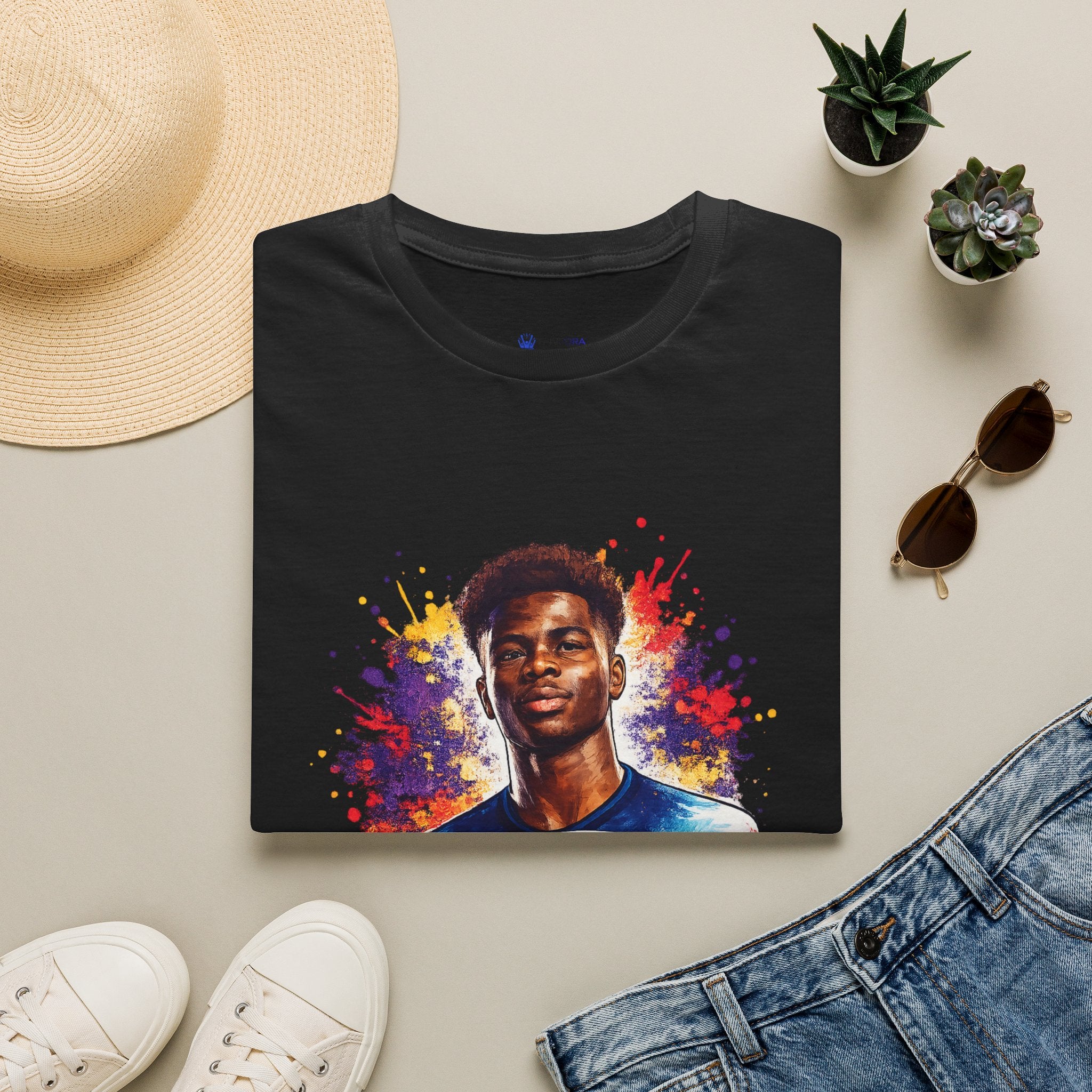 England Lagend Portrait T-Shirt — Color Splash Football Fan Tee