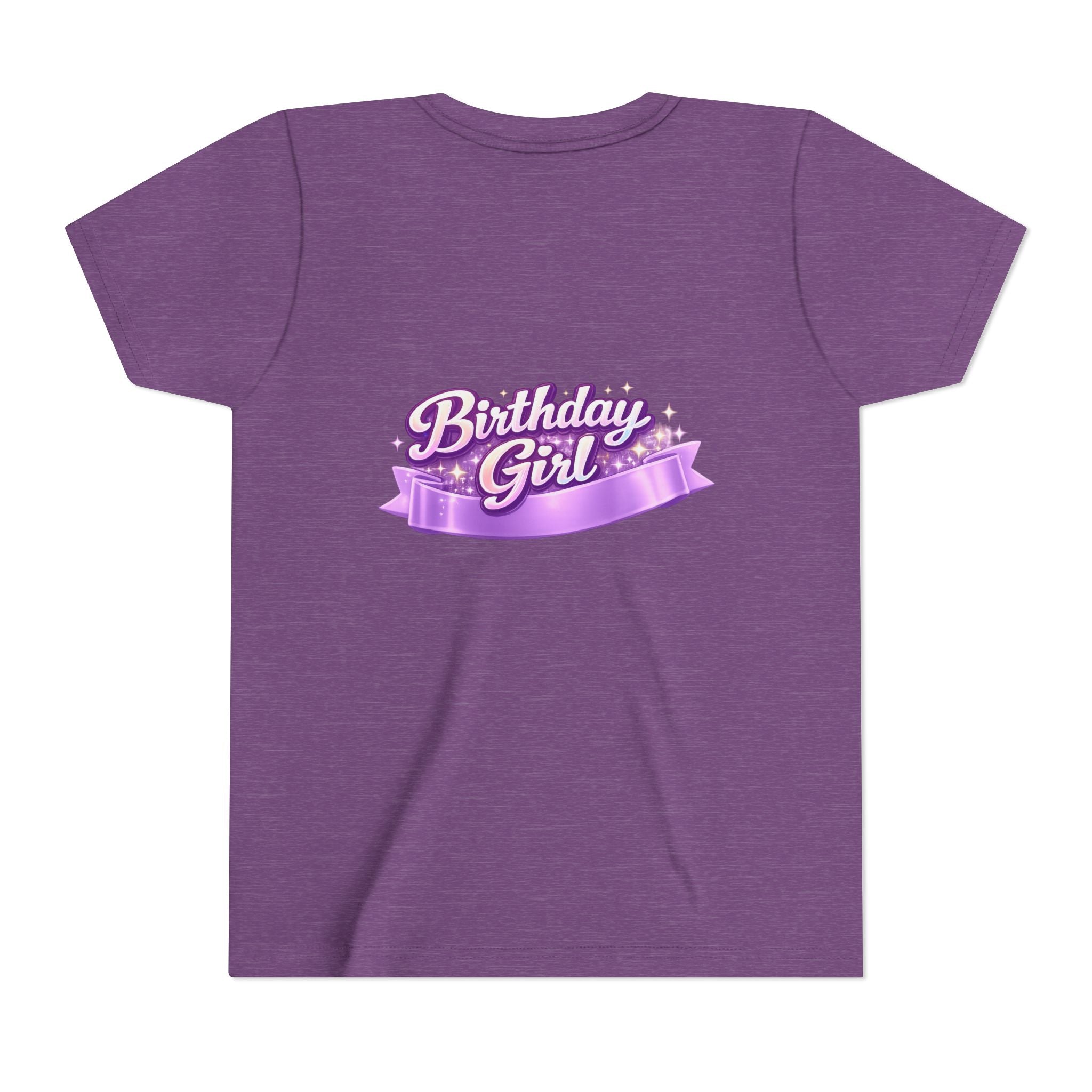 Girls' 5th Birthday Tee - 'Happy Birthday' Glitter Stars Design