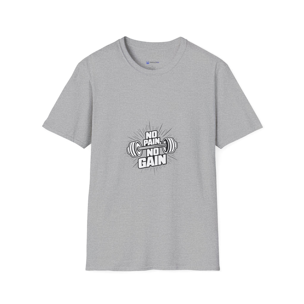 No Pain No Gain Barbell T-Shirt — Fitness Gym Workout Tee