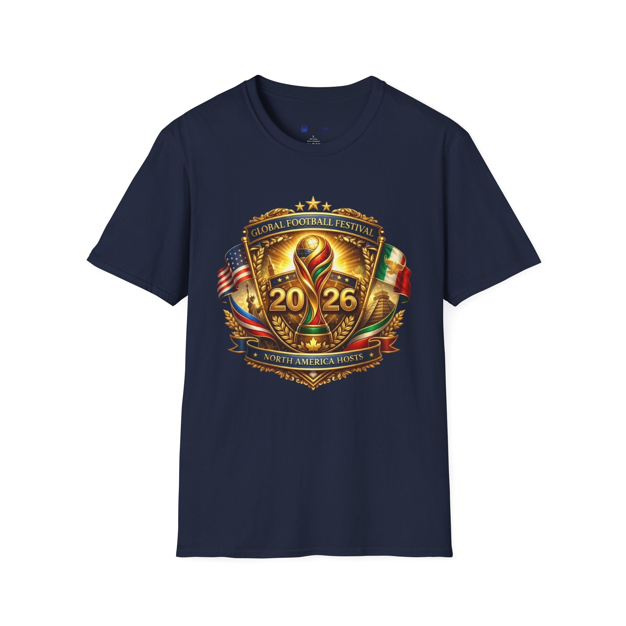 2026 Global Football Festival T-Shirt — Style Soccer Tee with USA & Mexico Flags