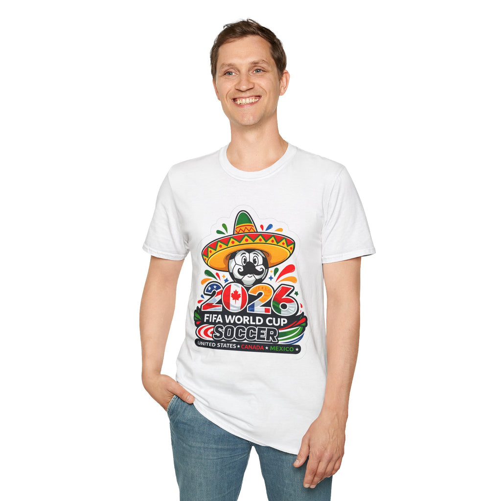 Soccer 2026 Soccer T-Shirt — Colorful Sombrero Mascot Design