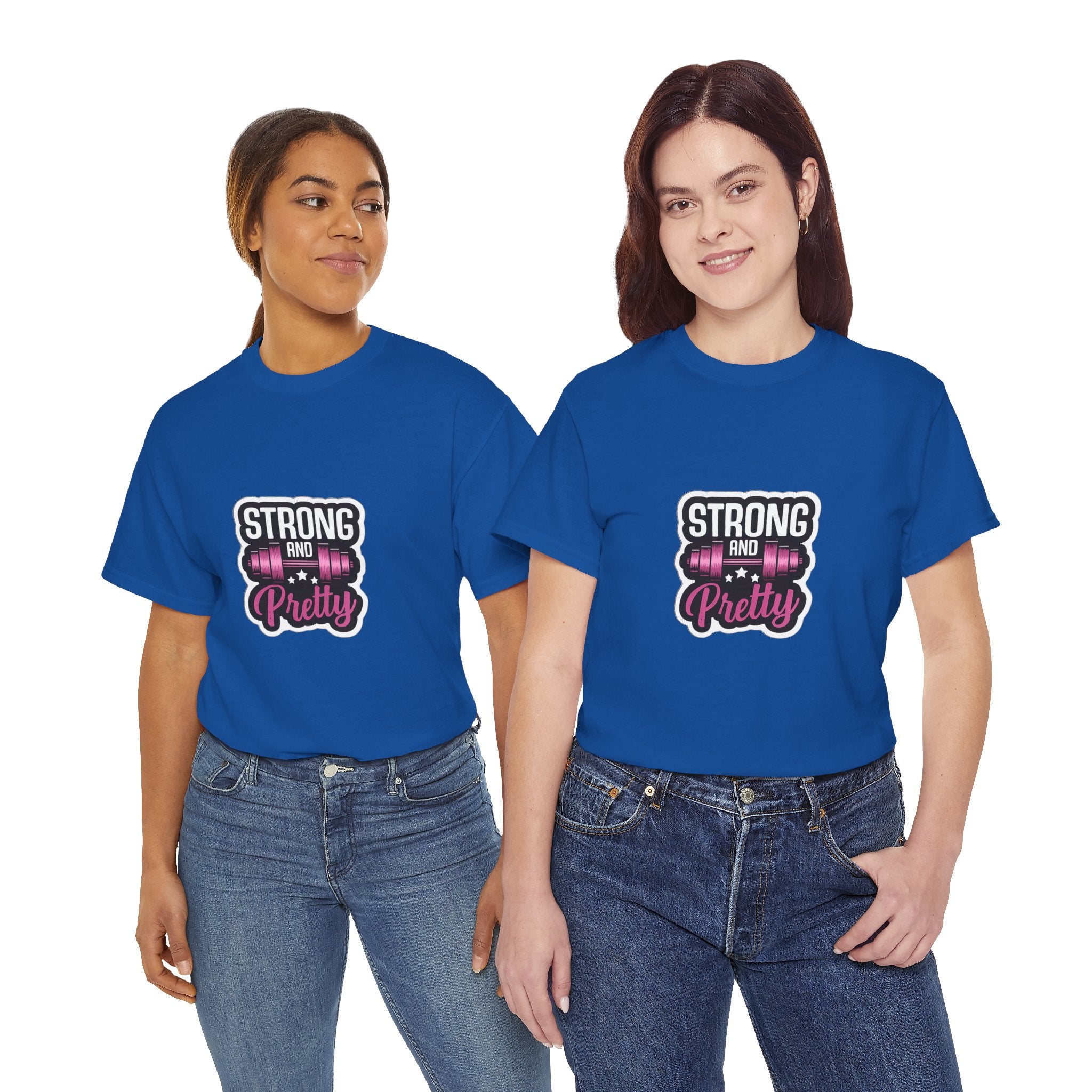 Strong and Pretty Tee — 'Strong and Pretty' Fitness Graphic T-Shirt