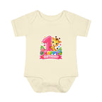 1st Birthday Baby Bodysuit - Happy Birthday Giraffe Onesie