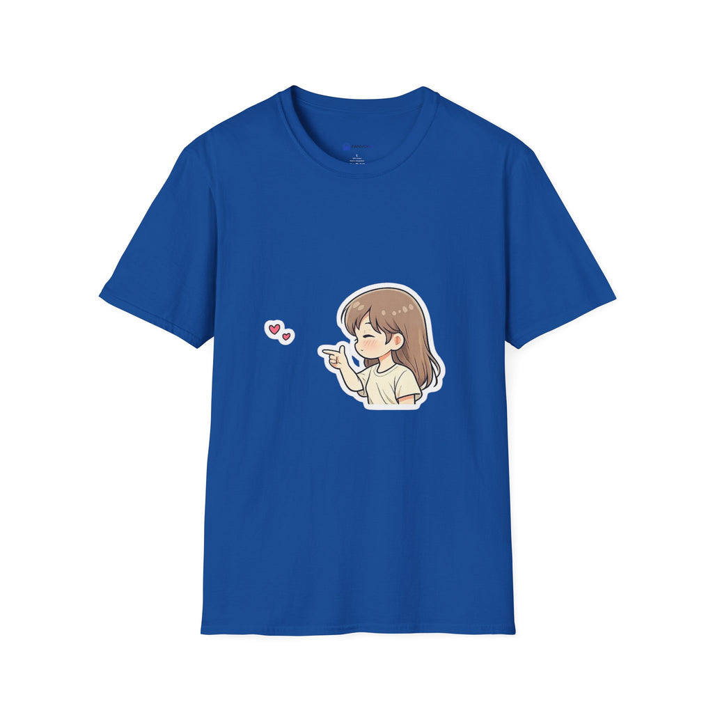 Kawaii Girl Blowing Hearts T-Shirt — Cute Anime Graphic Tee