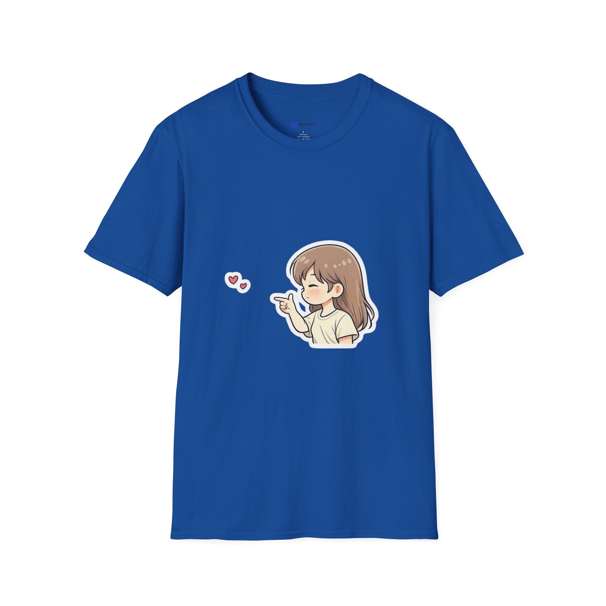 Kawaii Girl Blowing Hearts T-Shirt — Cute Anime Graphic Tee