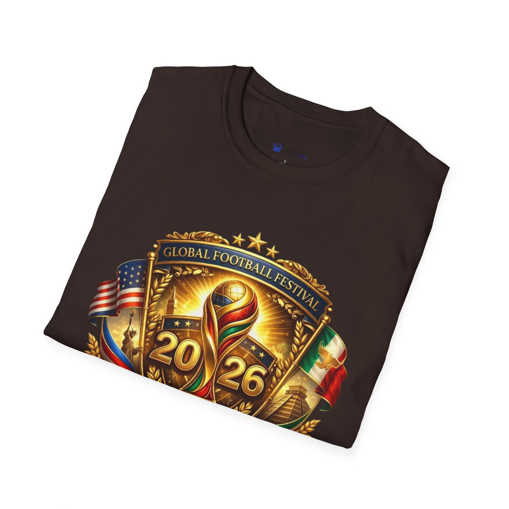 2026 Global Football Festival T-Shirt — Style Soccer Tee with USA & Mexico Flags
