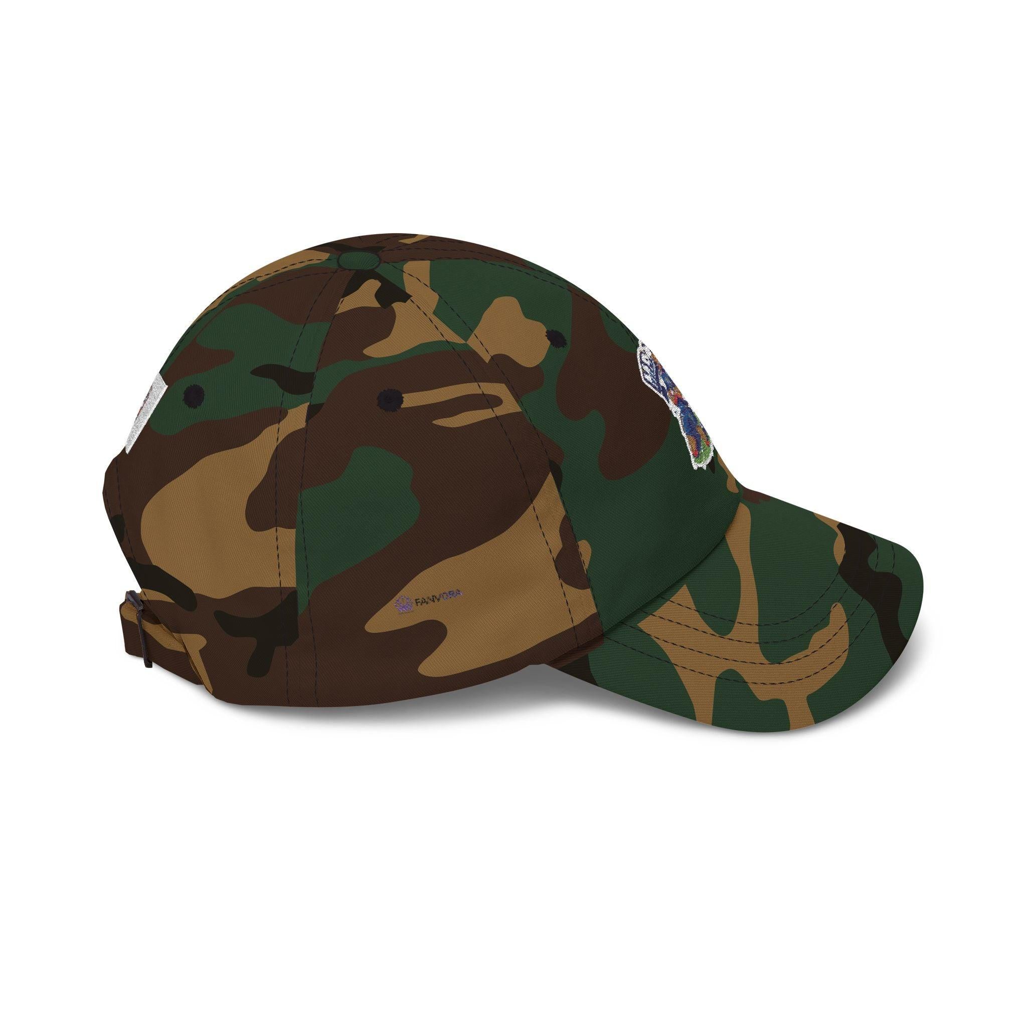 France #10 Rising Star Footballer Fan Cap — Dad Cap with Vintage Bear Graphic.