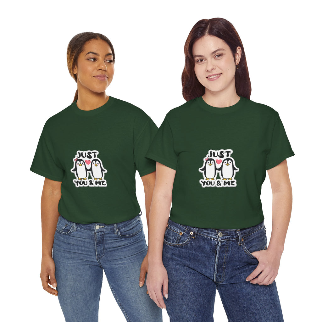 Just You & Me Penguin Tee — Cute Couples Graphic T-Shirt