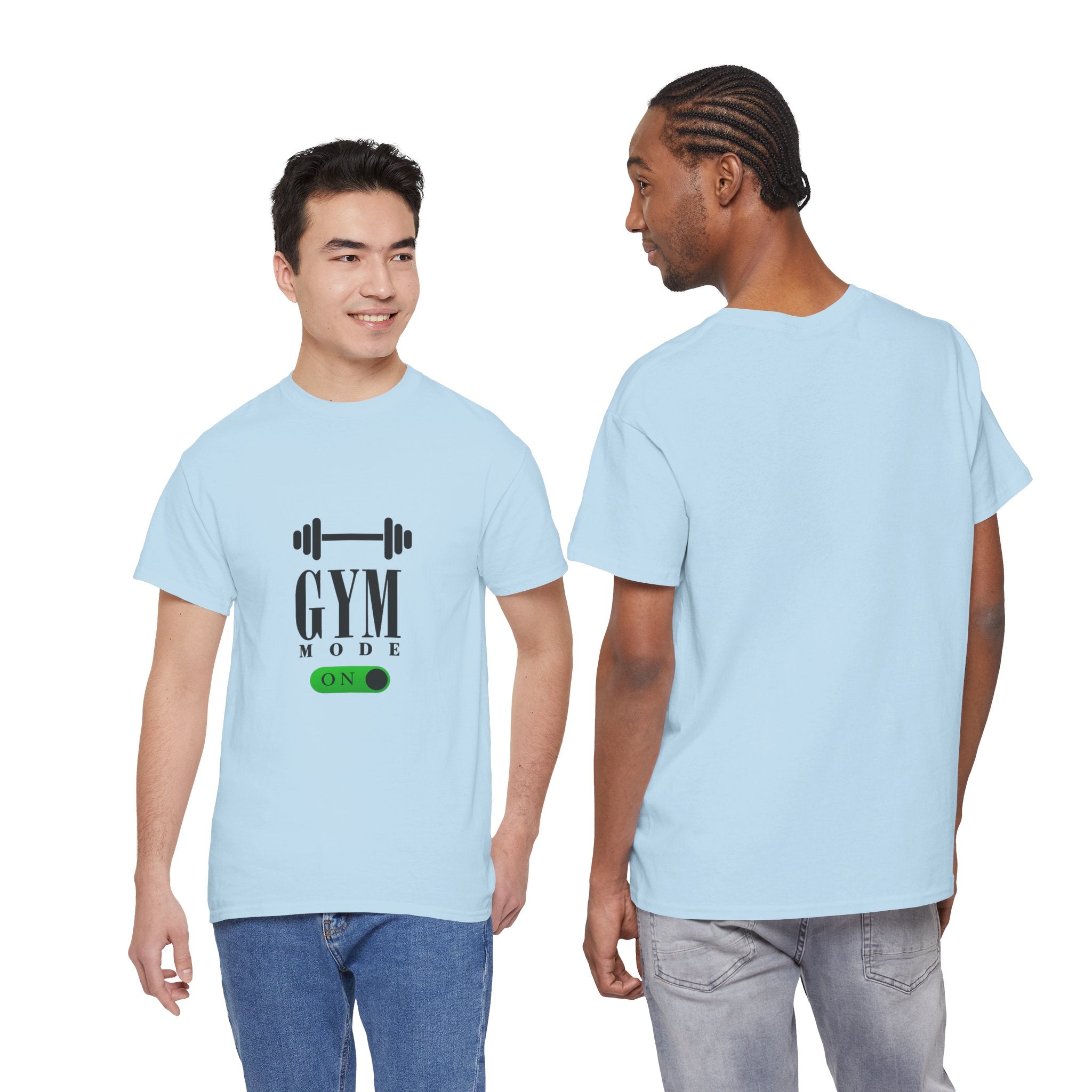 Gym Mode On T-Shirt — Workout Tee with Barbell Graphic