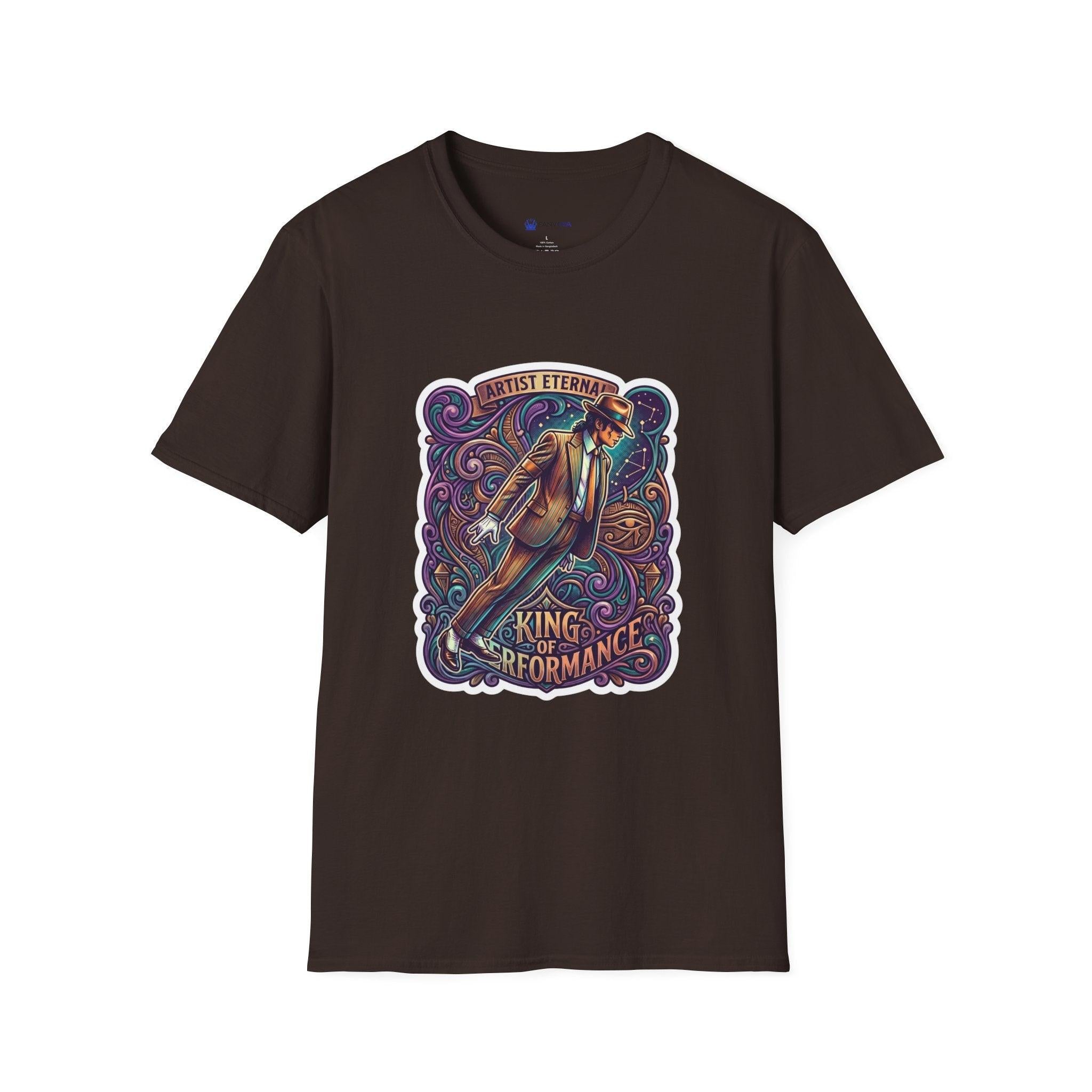 Michael Jackson King of Performance retro tribute graphic t-shirt design