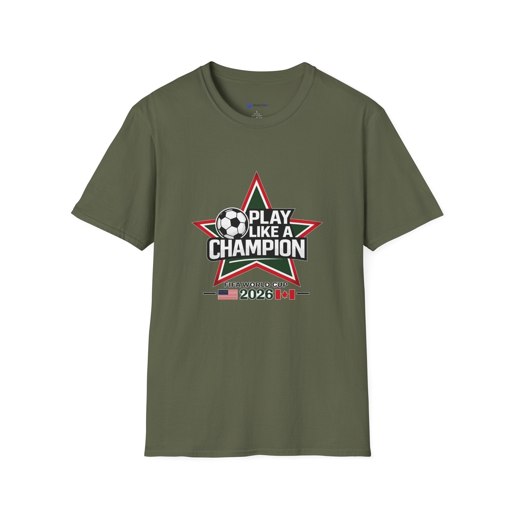 Play Like a Champion Soccer T-Shirt — Soccer 2026 Star Design