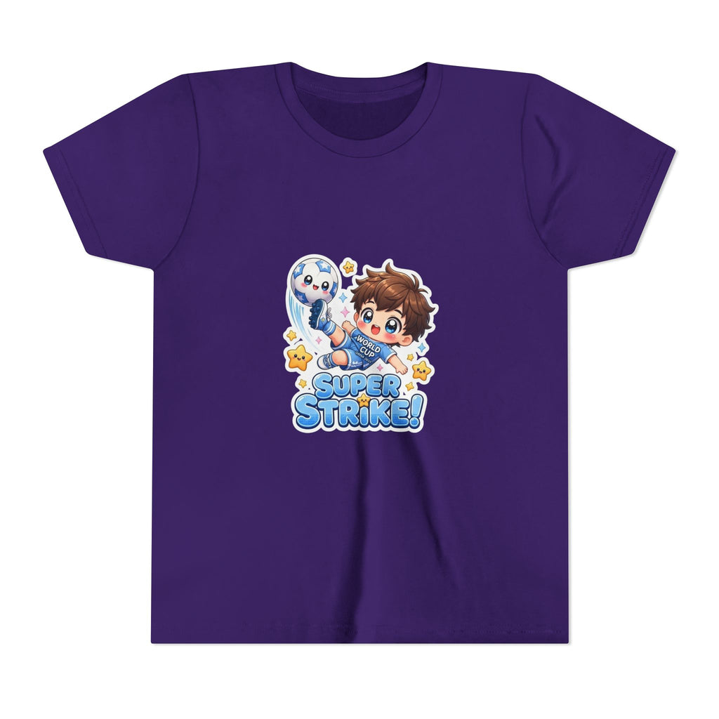 Youth Tee - Cute 'Super Strike!' Soccer Boy Graphic