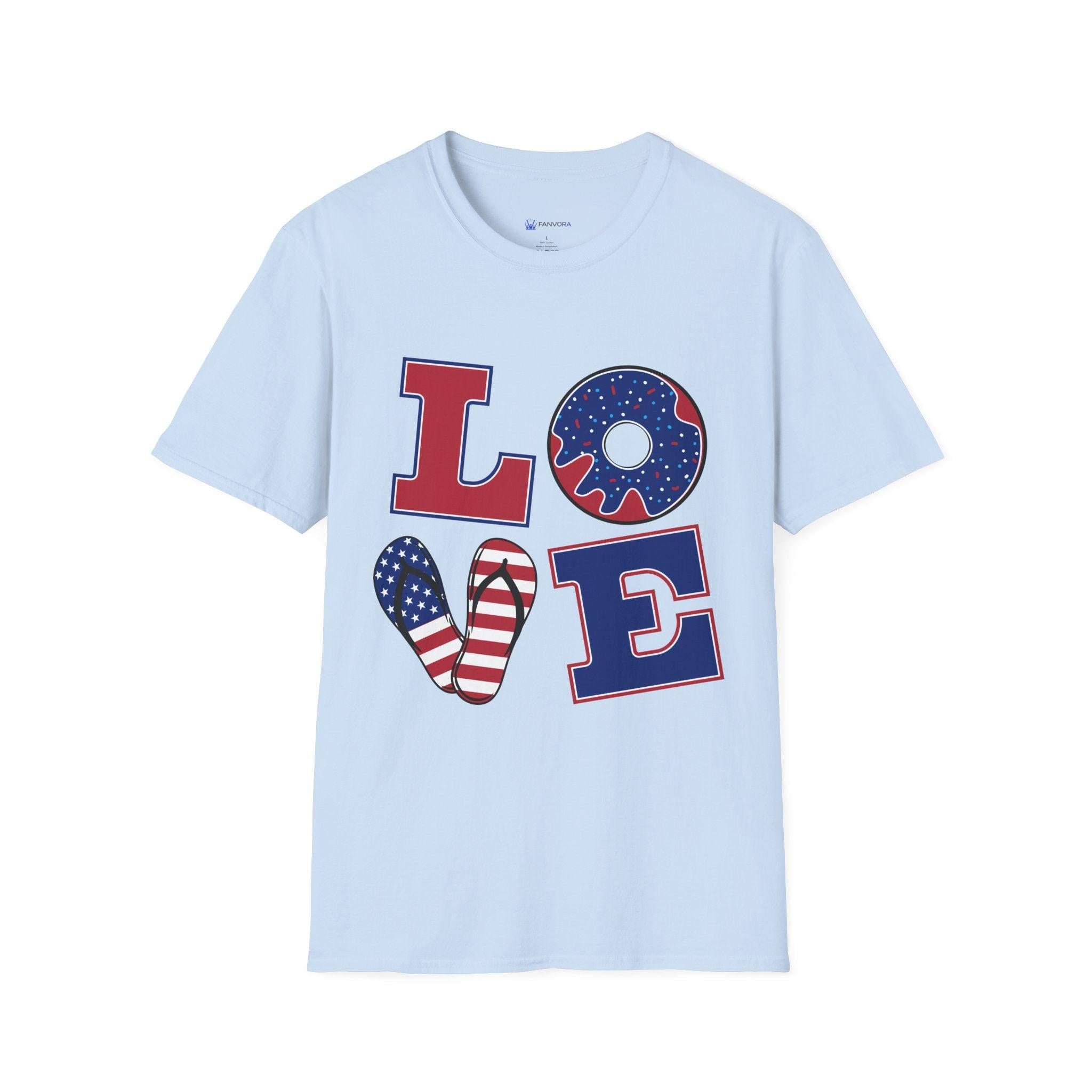 Fourth of July American flag graphic tee