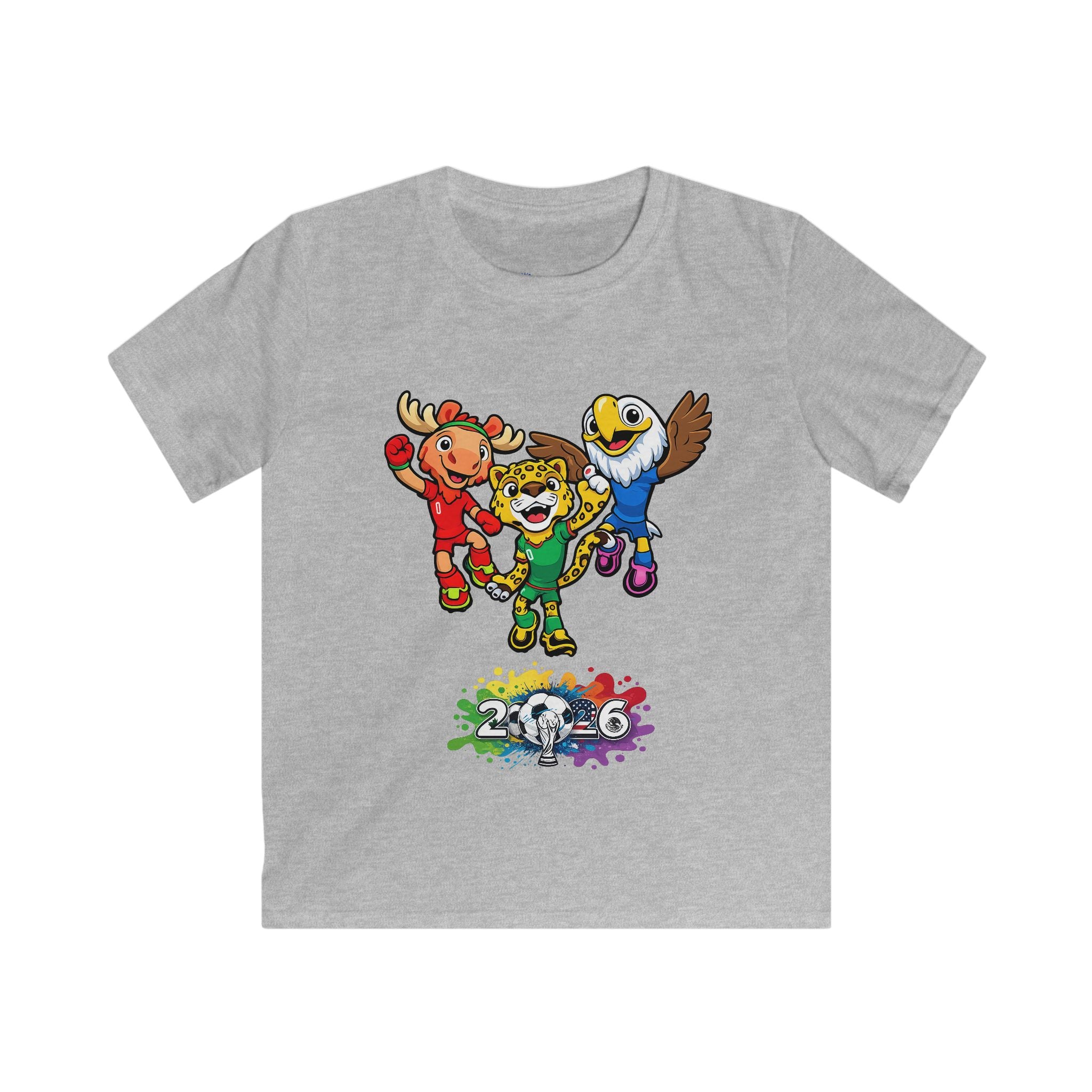 Kids Tee — Colorful 2016 Mascot Trio Soccer Shirt for Children