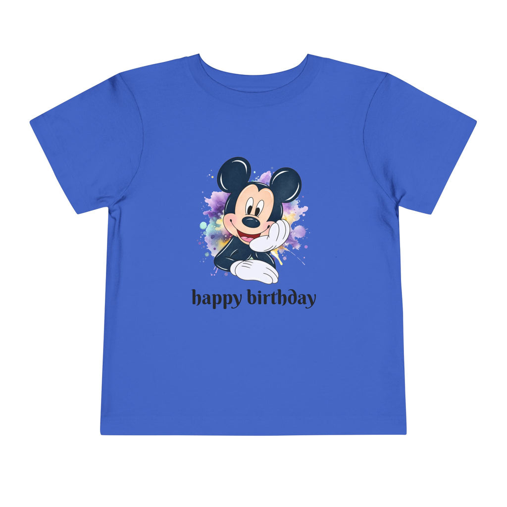 Toddler Tee — Cute Mickey "happy birthday" Birthday Shirt for Kids