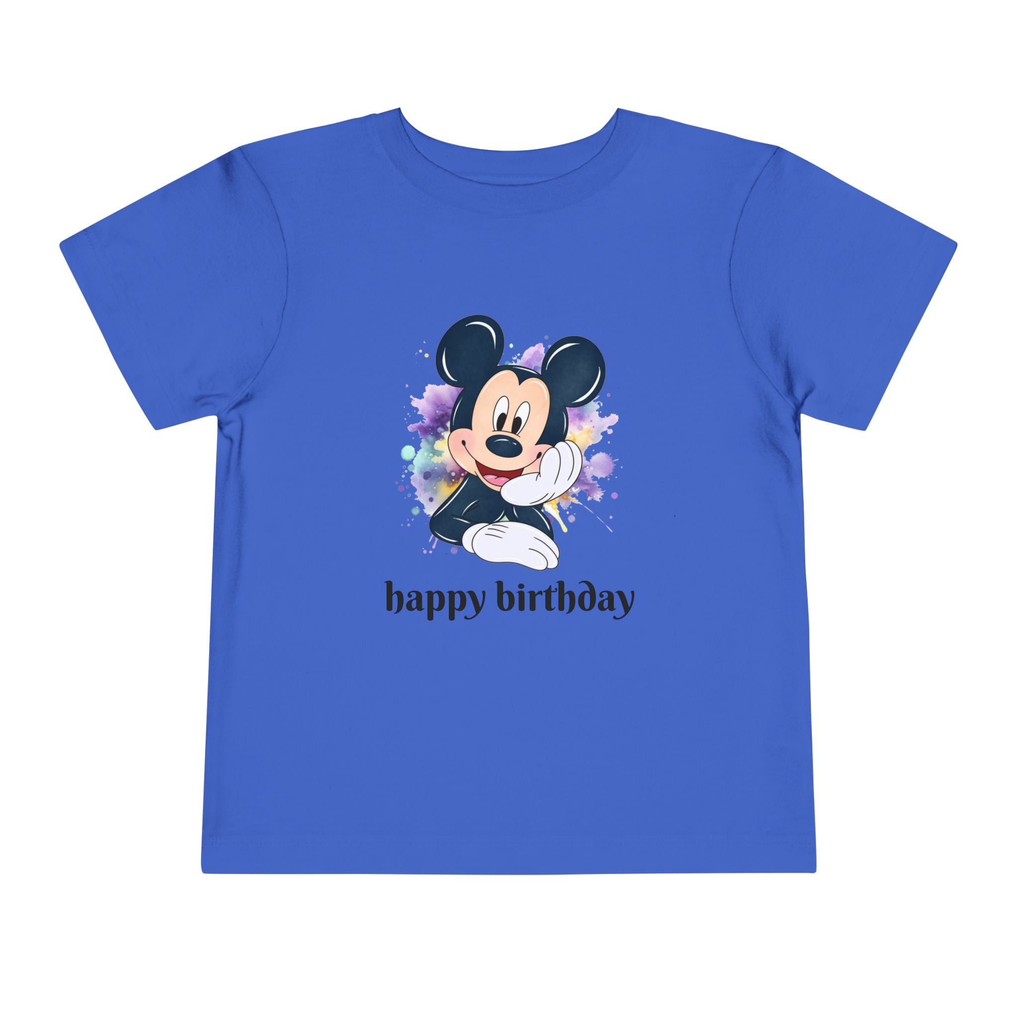 Toddler Tee — Cute Mickey "happy birthday" Birthday Shirt for Kids