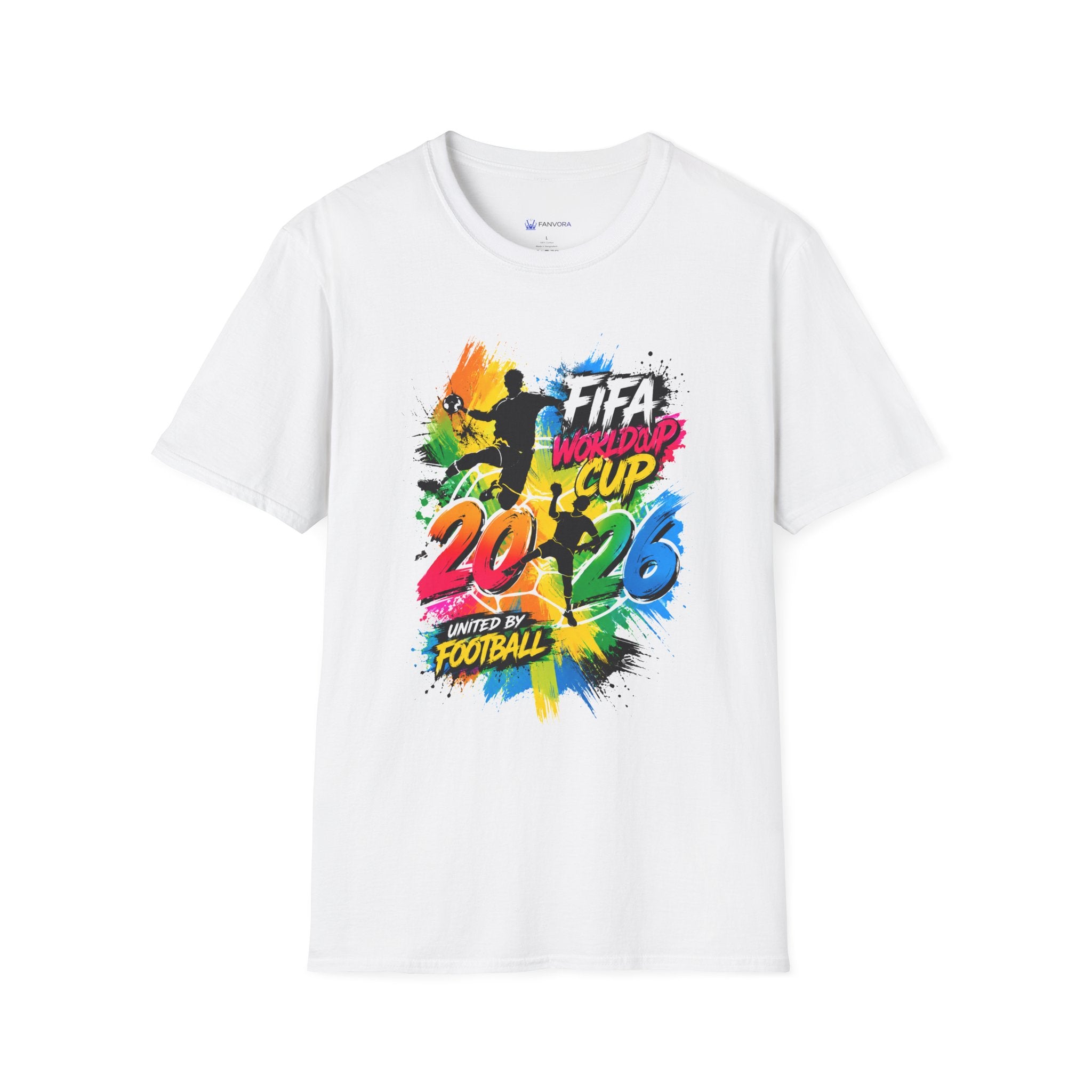 Soccer 2026 T-Shirt — Colorful Player Silhouette Design.