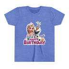 Kids' Birthday Tee - Cute Princess and Snowman "Happy Birthday" Graphic