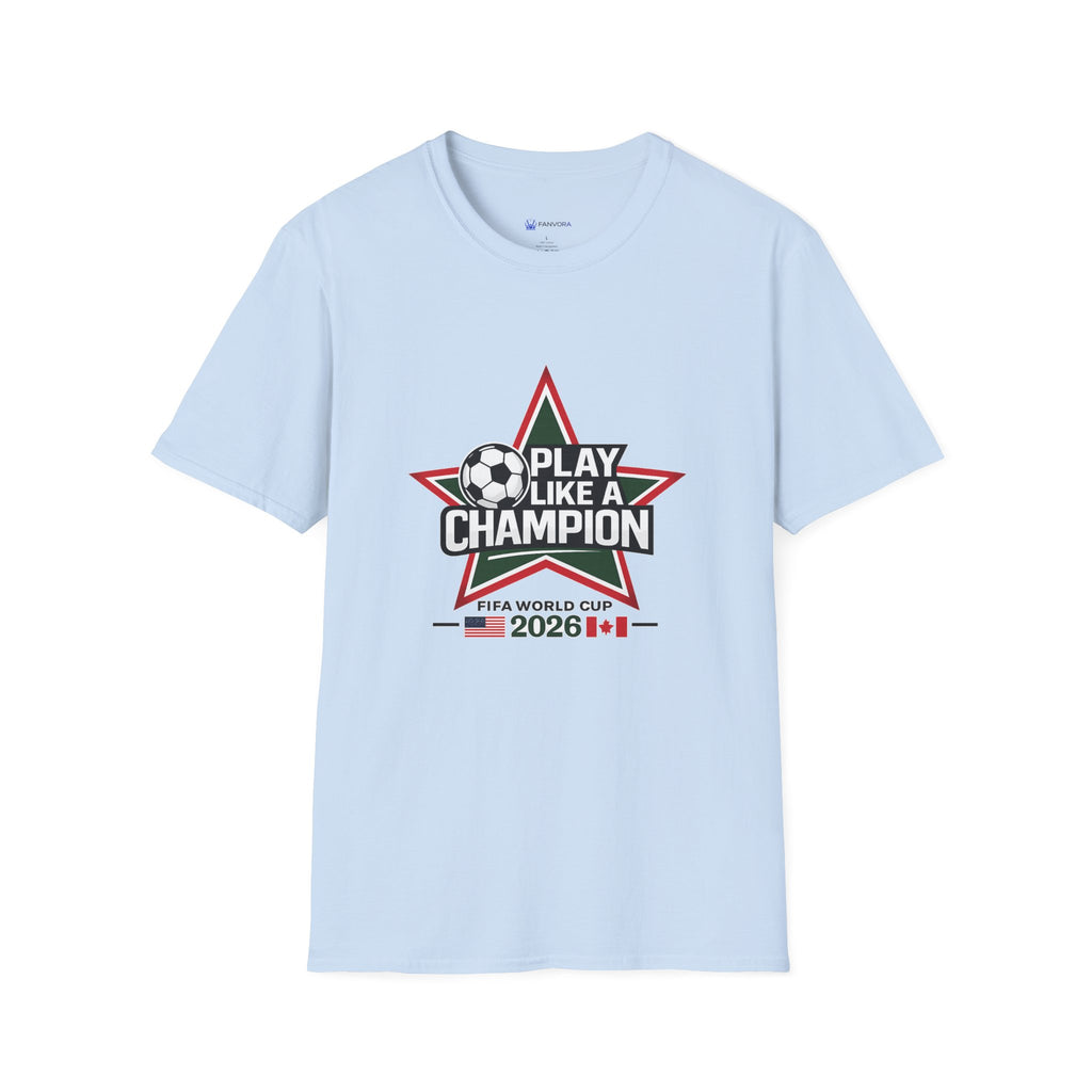 Play Like a Champion Soccer T-Shirt — Soccer 2026 Star Design
