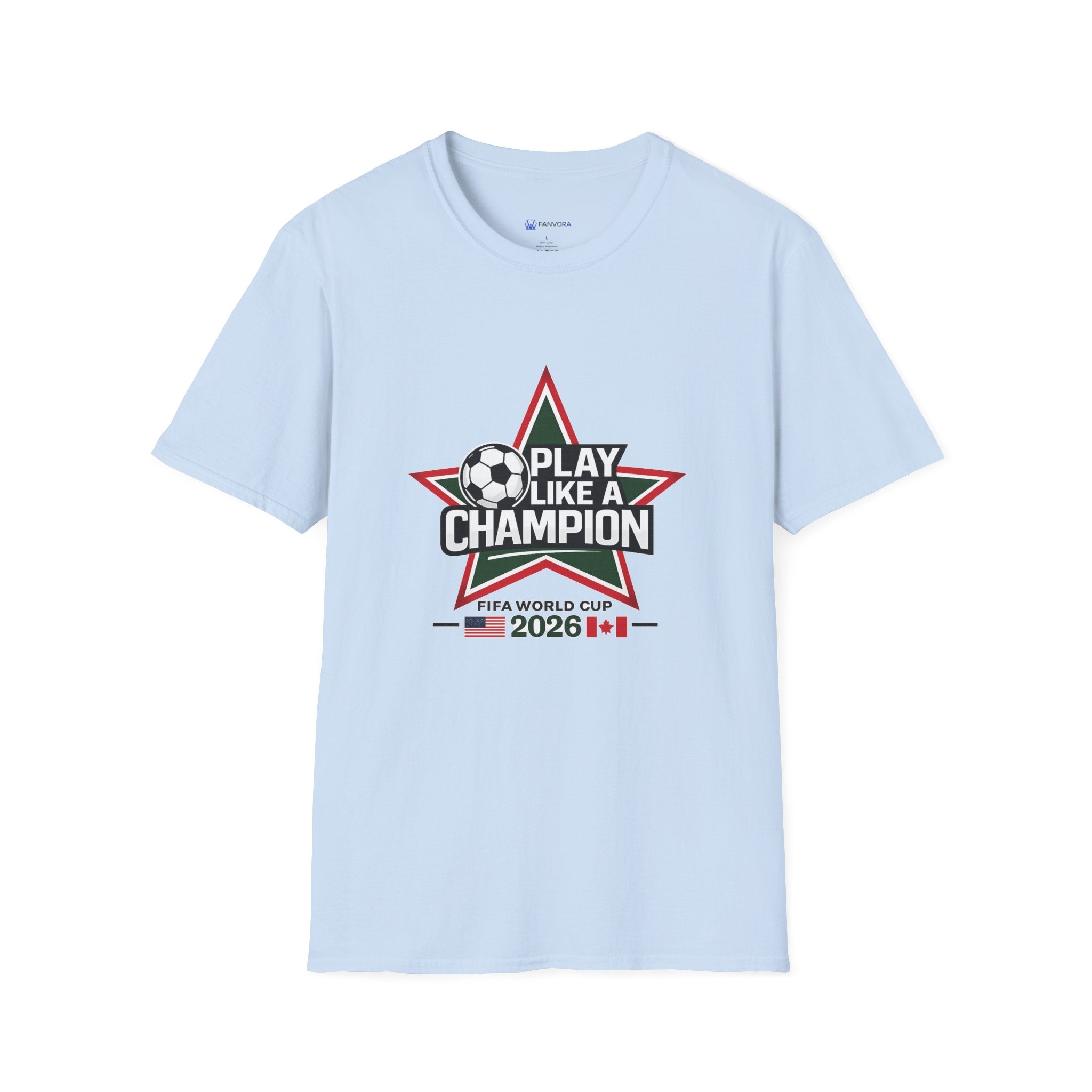 Play Like a Champion Soccer T-Shirt — Soccer 2026 Star Design
