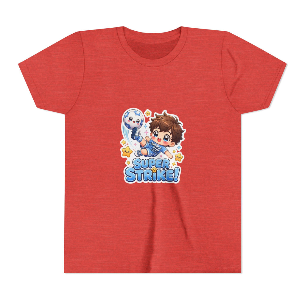 Youth Tee - Cute 'Super Strike!' Soccer Boy Graphic