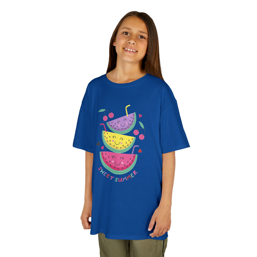 Kids T-Shirt — Cute Stacked Watermelon Illustration with "Sweet Things" Text