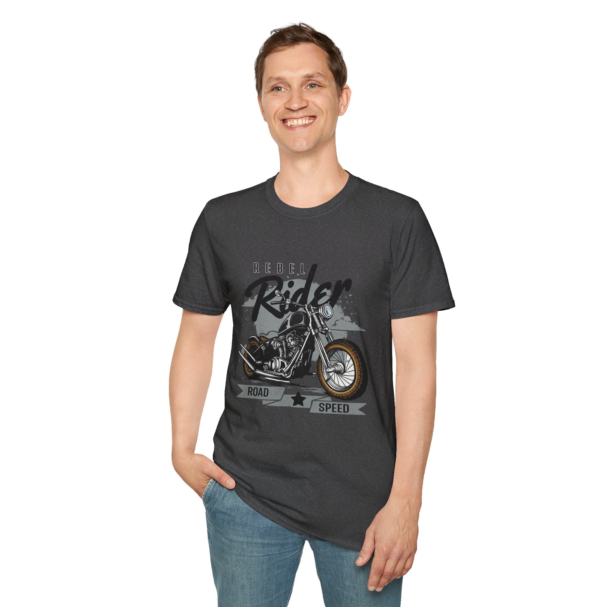 Rebel Rider Motorcycle T-Shirt — Vintage Biker Graphic Tee
