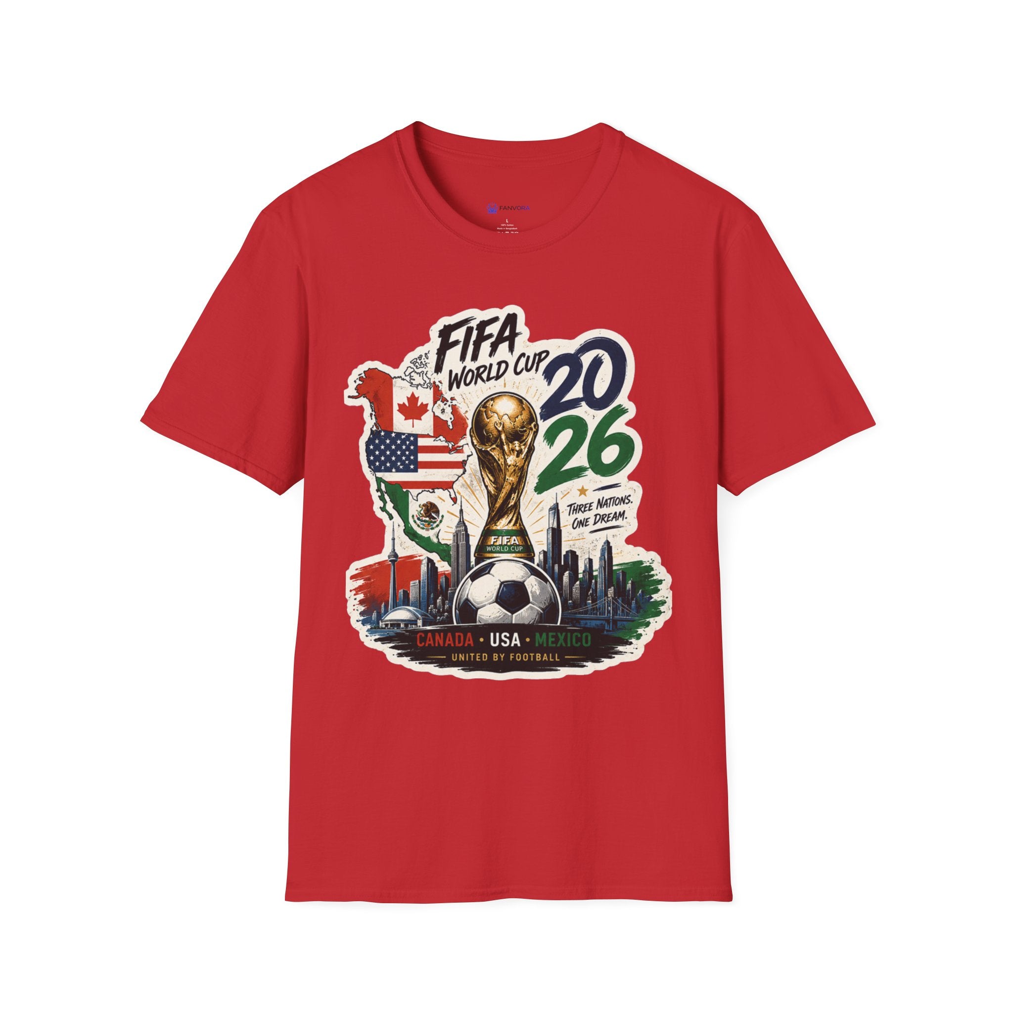 World Cup 2026 T-Shirt – USA/Canada/Mexico Official Trophy Design