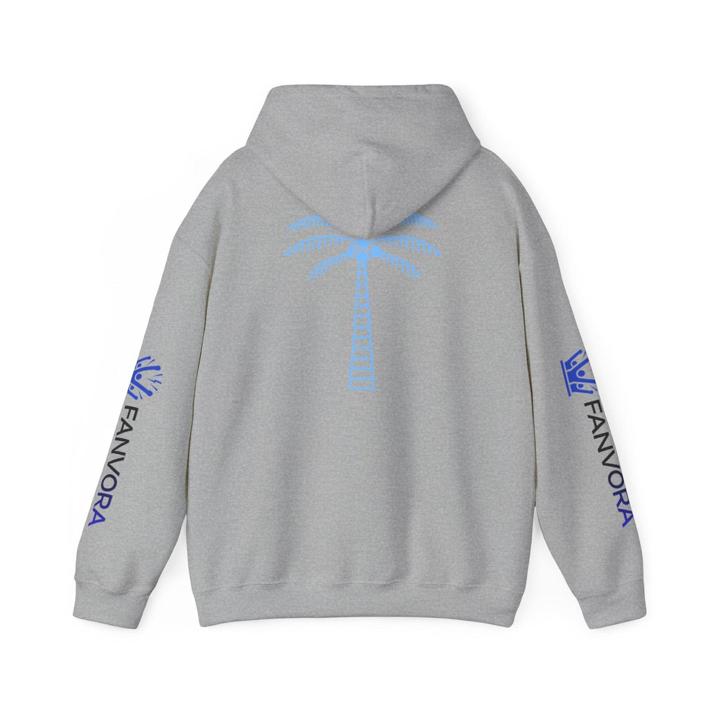 Unisex Midnight Run Hoodie — Retro Palm Beach Graphic Hooded Sweatshirt.