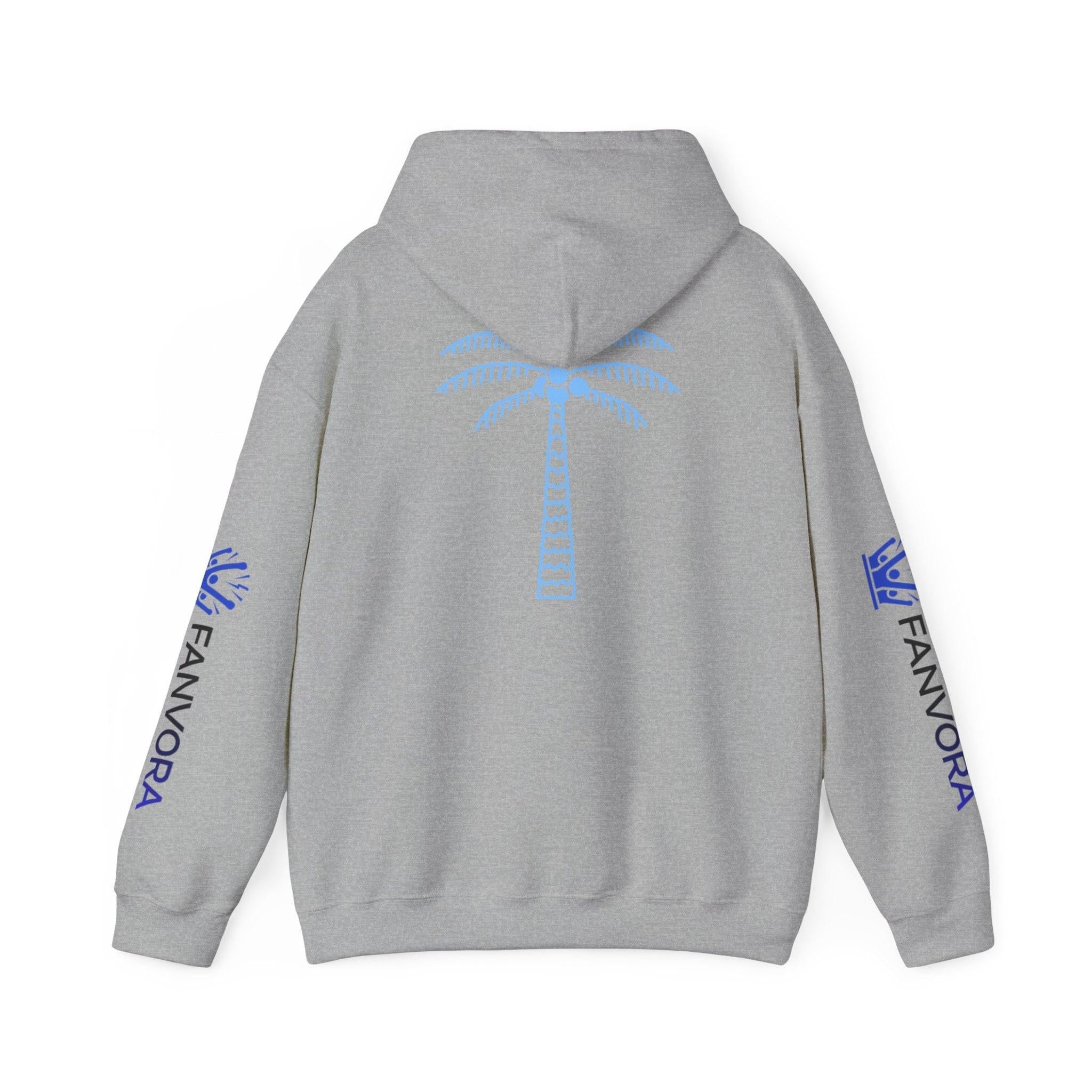 Unisex Midnight Run Hoodie — Retro Palm Beach Graphic Hooded Sweatshirt.